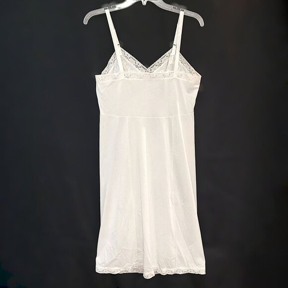 Womens Vintage Slip Size S-L 60s 70s White Nightgown Nylon Sexy Lingerie Dress - Picture 3 of 9